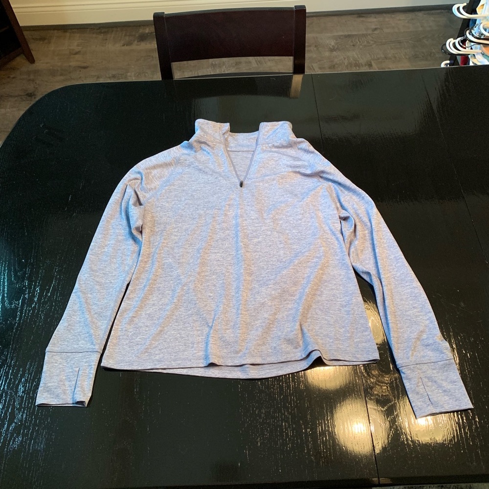 EUC Gray Zip Neck Top